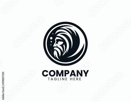 owerful Arctic Man Adventurer Cold Climate Hero Vector Logo Design