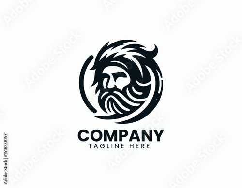 owerful Arctic Man Adventurer Cold Climate Hero Vector Logo Design