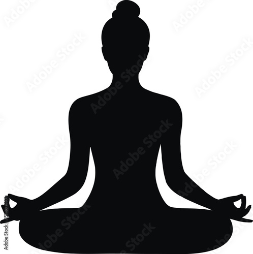 serene yoga silhouette a scalable graphic for wellness branding and meditation logo design