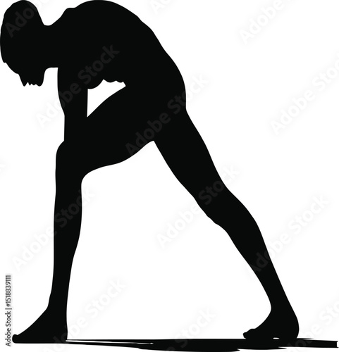 striking silhouette of a person stretching showcasing flexibility and athleticism ideal for fitness branding or yoga logo design