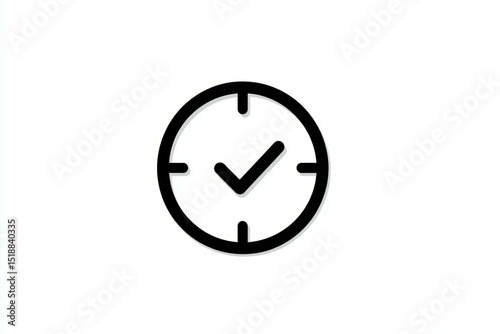 Free Download Minimalist clock icon with checkmark symbolizing punctuality and efficiency - GFXLoad