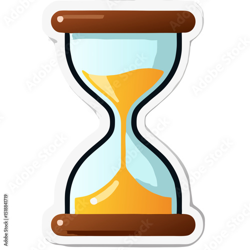 Detailed illustration of an hourglass representing time management and deadlines concept