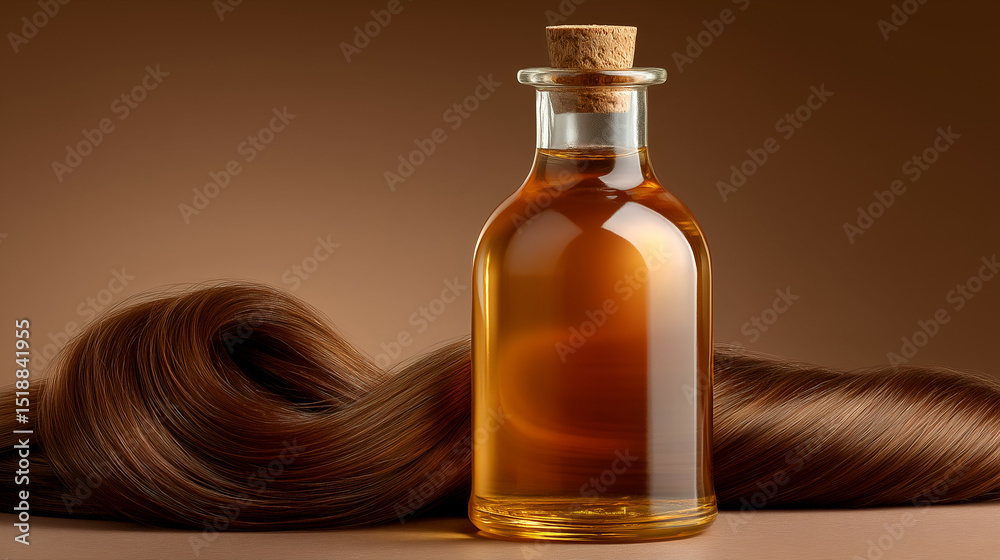 Fototapeta premium Luxurious Hair Oil with Natural Ingredients for Shiny, Healthy Hair - Organic Treatment for Hair Care & Wellness