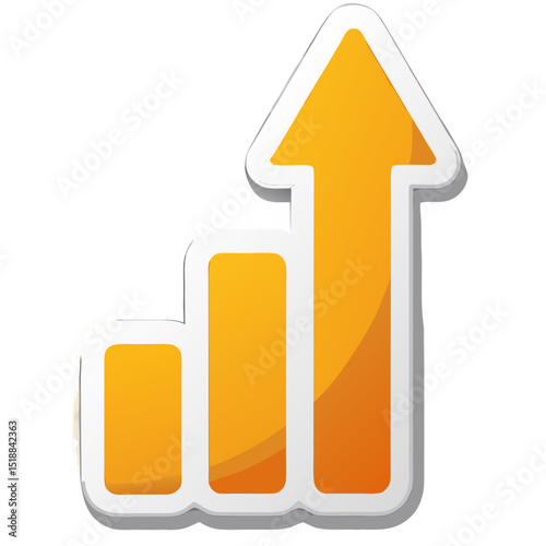 Visual representation of growth and progress, symbolized by upward arrow and bar chart
