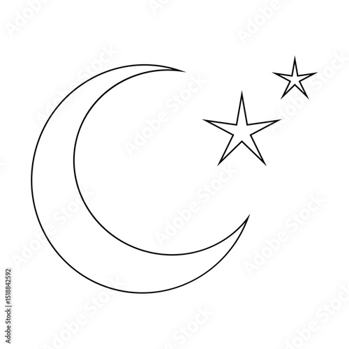 night sky with stars and moon. paper art style. Dreamy background with moon stars and clouds, abstract fantasy background. Half moon, stars and clouds on the dark night sky background.	
