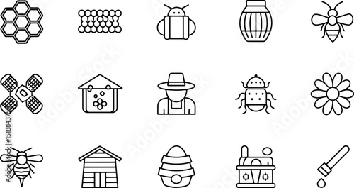 icons related to honeycomb  honey  beekeeper  wax .eps
