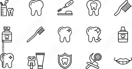 icons related to tooth brushing  dentifrice  tooth.eps