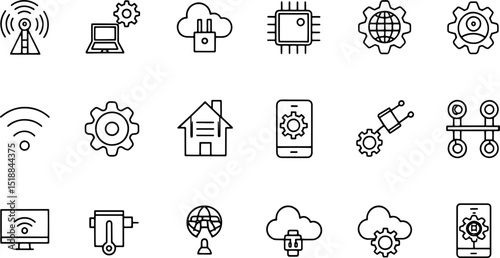 industry 4 0 line editable icon set  industry 4 0 .eps