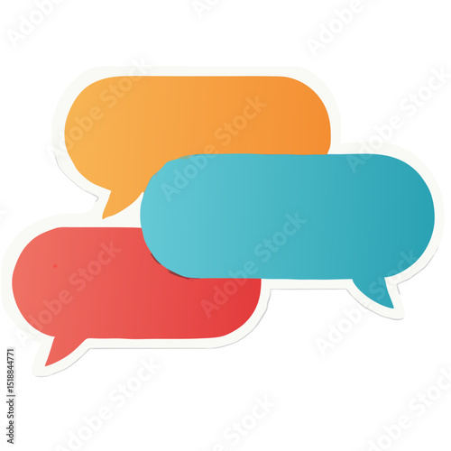 Colorful speech bubbles overlapping on a black background symbolizing communication
