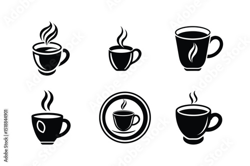 Coffee Cup Silhouette Icon Set