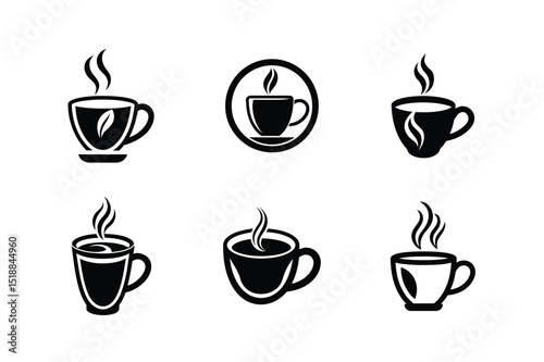 Coffee Cup Silhouette Icon Set