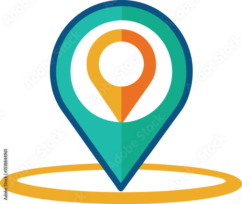 Modern flat design vector illustration of a location pin icon on white background