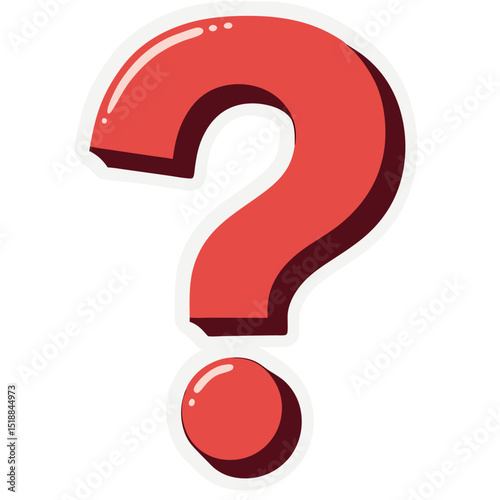 A vibrant red question mark illustration, expressing curiosity and seeking answers against black background