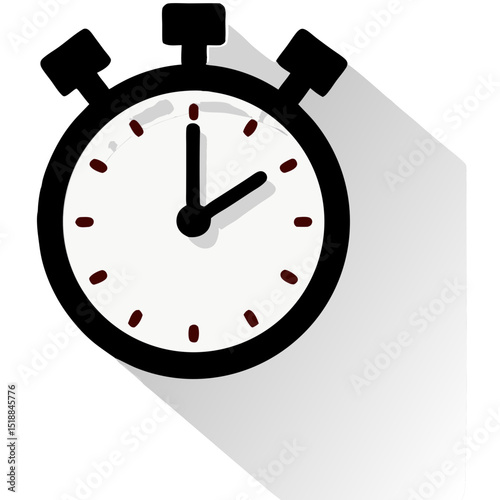 Simple stopwatch icon illustrating time, concept of deadlines, timing, and efficiency