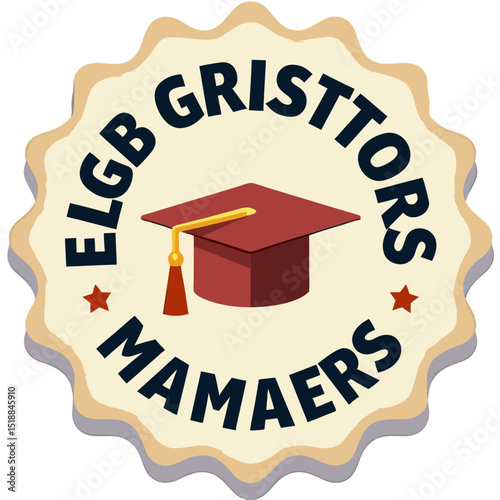 EGLB Gristtors Mamaeers emblem featuring a graduation cap, a badge for academia
