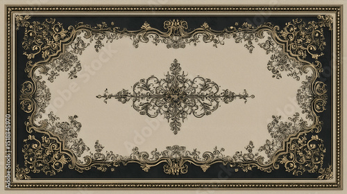 Elegant Vintage Floral Baroque Pattern Background | Luxurious Ornate Textile Design for Classic Antiques and Interior Decor