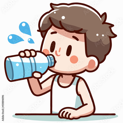 vector illustration of people drinking water