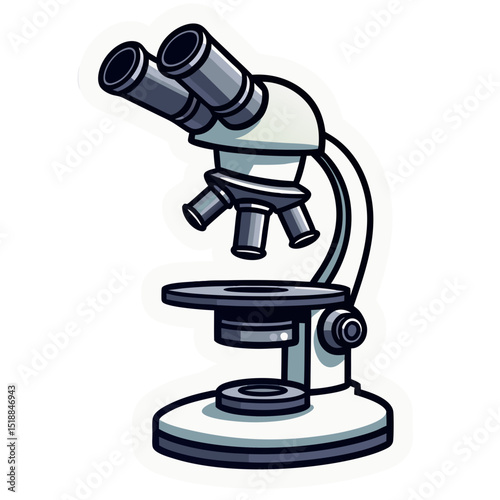 Illustration of a Microscope Isolated Showing the Scientific Apparatus and Tools