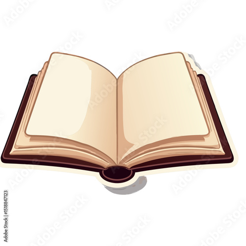 Open Book Illustration with Blank Pages, Ideal for Education, Reading, and Knowledge Display