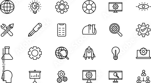 technology and development icon set  modern and in (1).eps