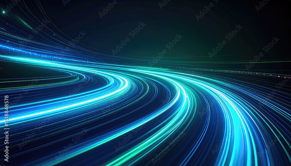 Twisting neon data lanes glowing smoothly flowing forward Twisting neon data lanes glowing smoothly flowing forward