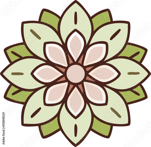 Abstract mandala flower logo for spa and wellness center
