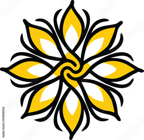 Abstract mandala flower logo for spa and wellness center