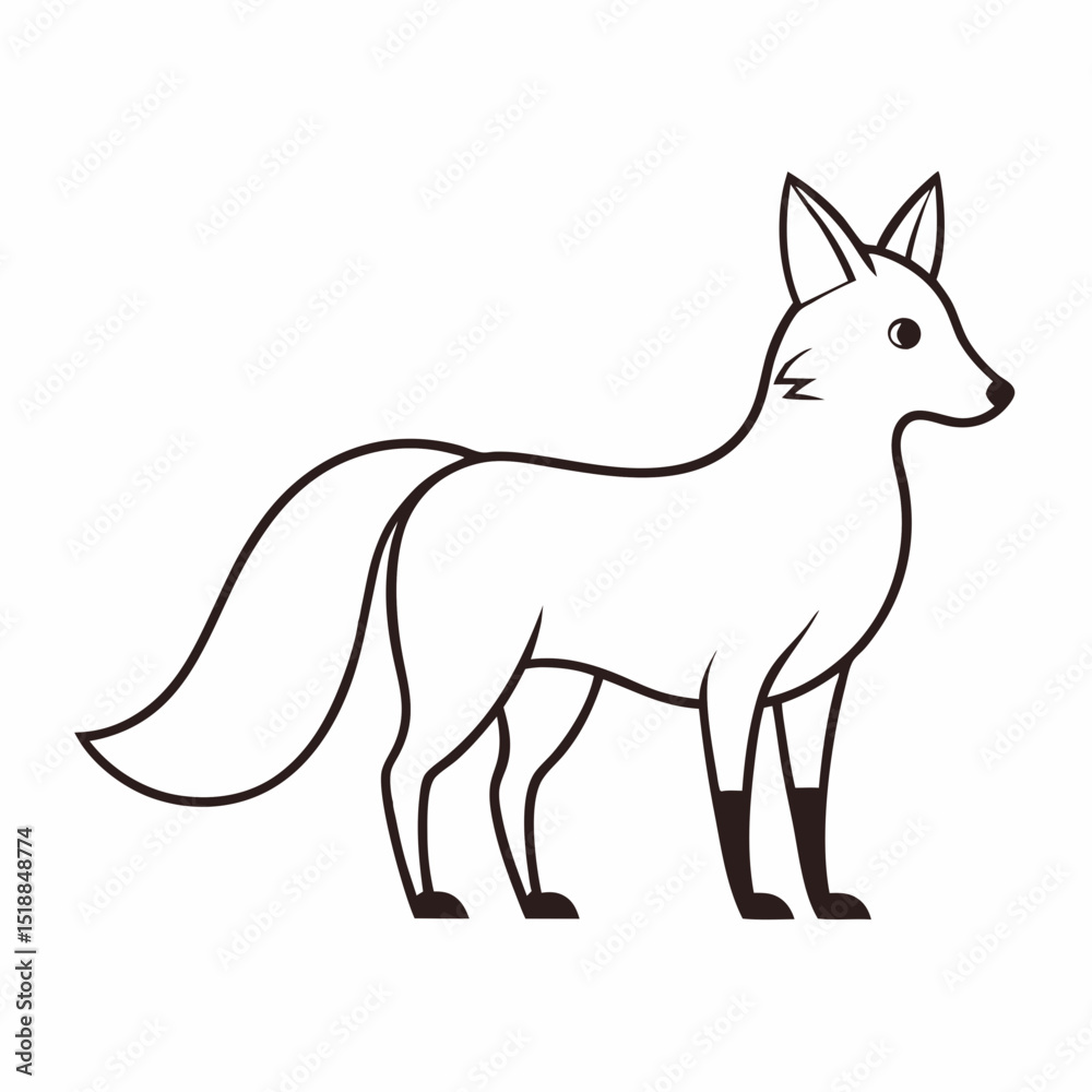 Obraz premium fox on white background 