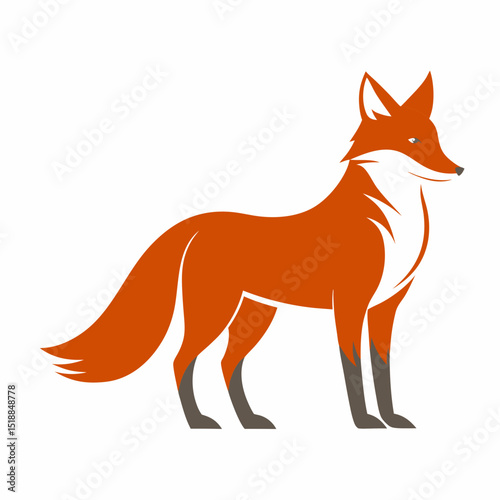 fox on white background 