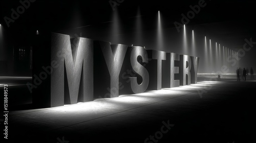 Monochrome Mystery: Dramatic Stage Setting with Giant Letters, Spotlights, and Fog Effect - Event Photography