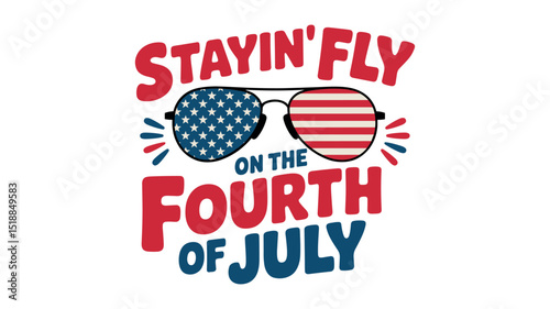 A fun and festive graphic design celebrating the Fourth of July.