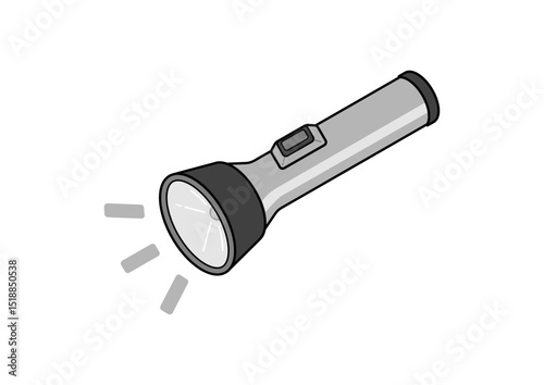 点灯している懐中電灯のイラスト