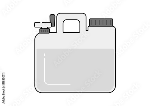 水が入ったウォータータンクのイラスト・正面