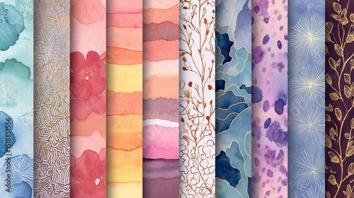 Watercolor patterned banner. High quality