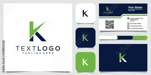 Elegant letter K logo template with creative design and business card template