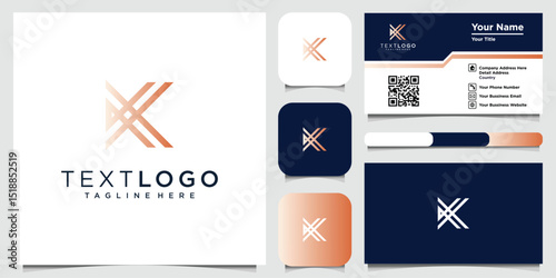 Elegant corporate branding identity mockup with geometric letter K logo design