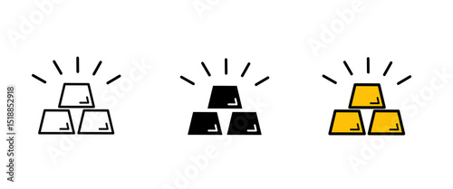 gold bullion icon. gold bullion icon vector. wealth icon. gold bullion line icon. Gold bar icon.