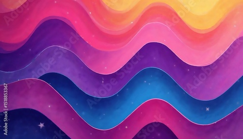 Colorful Wave Pattern with Stars