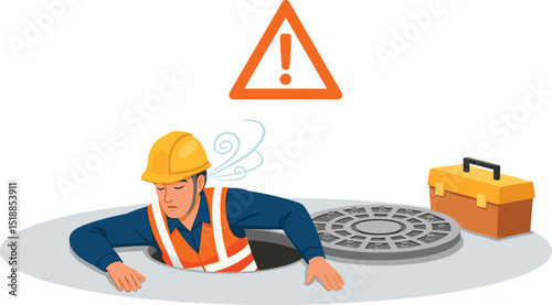 Industrial worker loses consciousness while exiting confined space without proper safety measures, highlighting critical workplace hazard warning