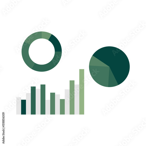 set of diagrams, bar charts, pie charts, and pie charts