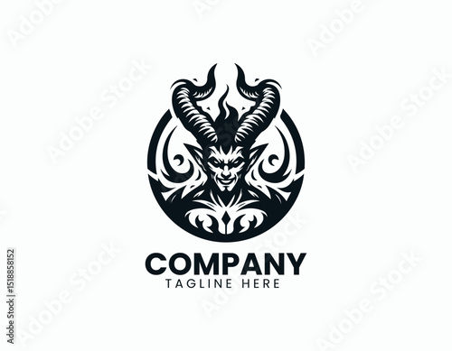 Mysterious Demon Boy Dark Charisma Gothic Illustration Vector Logo Design
