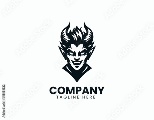 Mysterious Demon Boy Dark Charisma Gothic Illustration Vector Logo Design