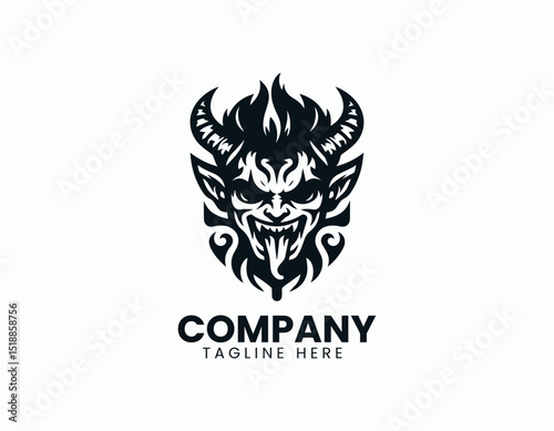 Mysterious Demon Boy Dark Charisma Gothic Illustration Vector Logo Design