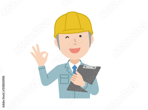 OKサイン,男性作業員