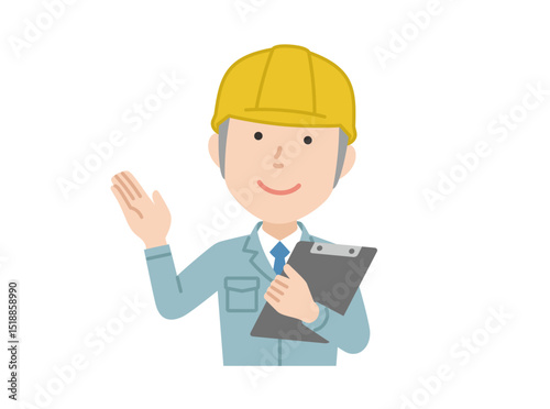 案内,男性作業員