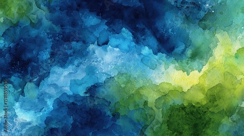 Blue green abstract watercolor background. High quality