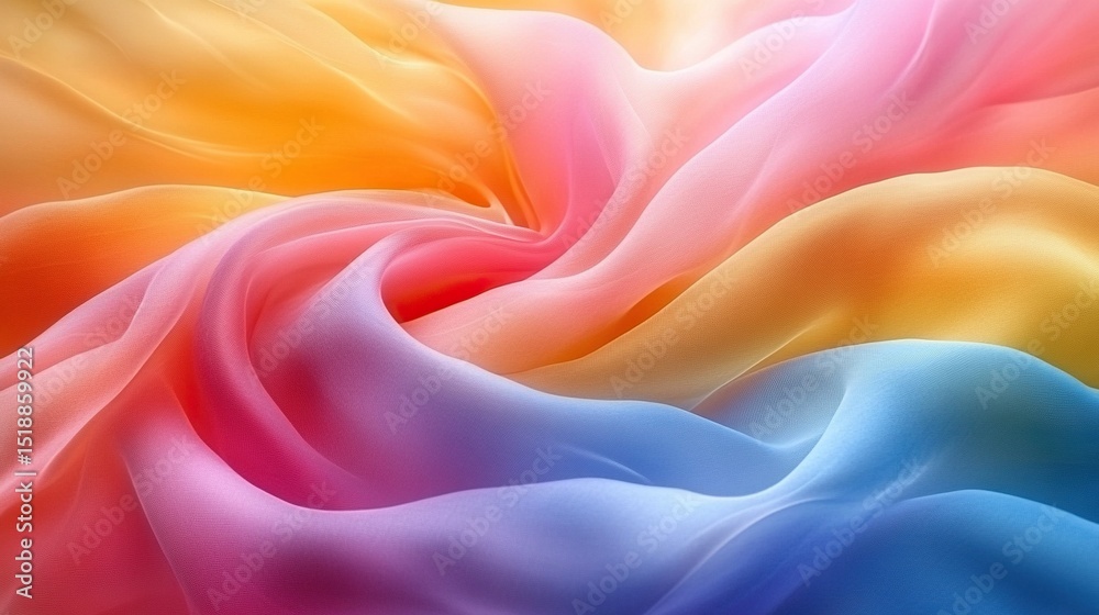 Obraz premium Rainbow fabric swirl, textured background, design element