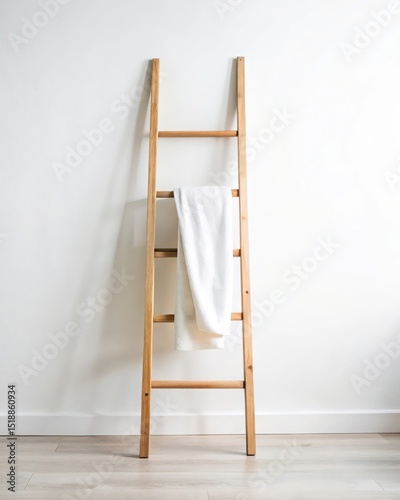 Leaning Ladder Towel Rack Rustic Charm and Space-Saving Design for Bathroom Storage