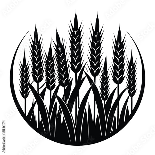 A serene field of wheat in silhouette, with tall stalks gently swaying against a glowing horizon, capturing nature’s calm and timeless beauty in simple shapes.
