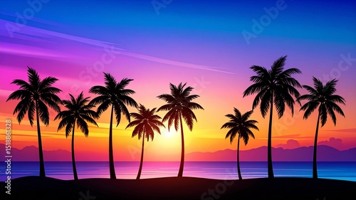 palm trees at sunset